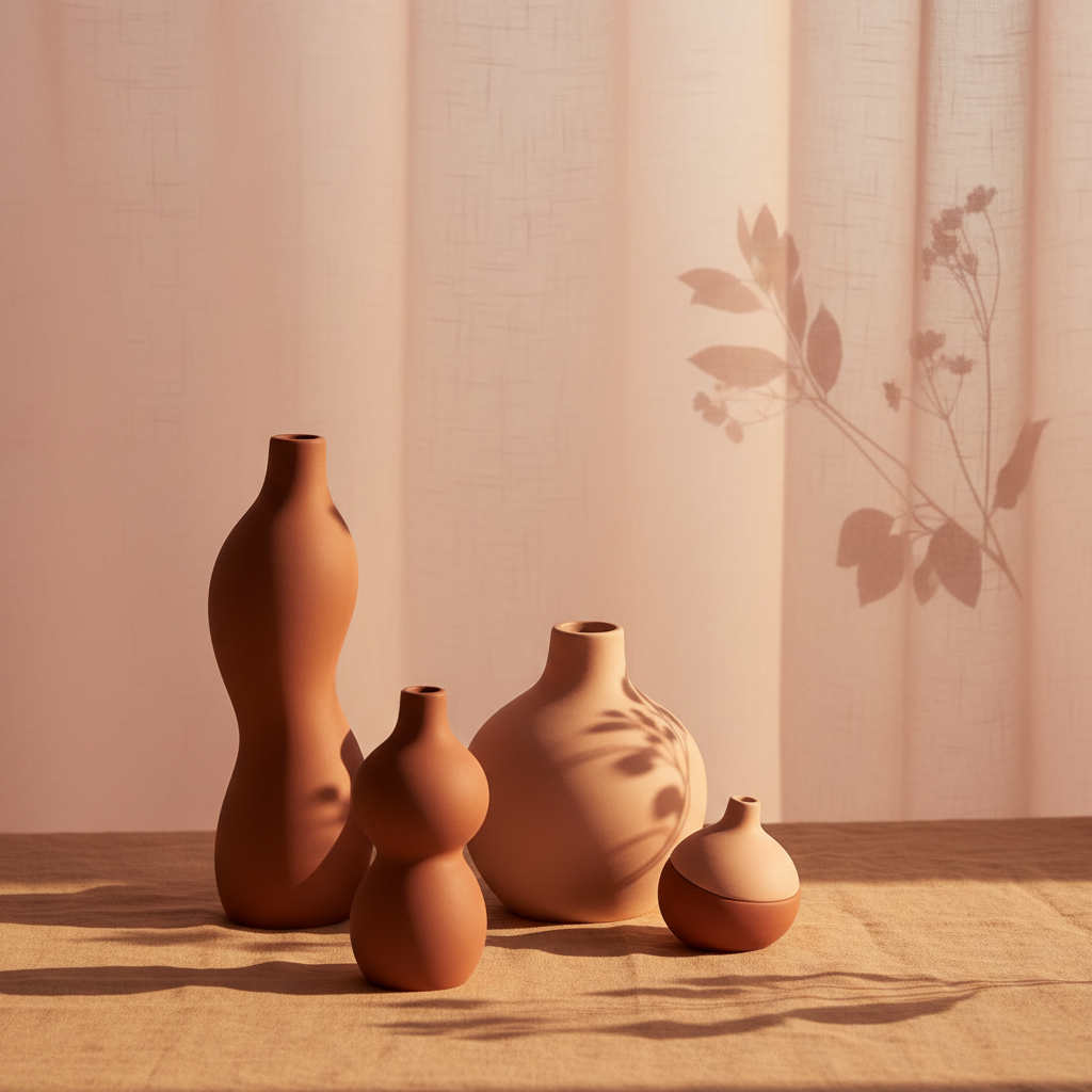 Hot Flash Co — warm golden-hour wellness still-life on linen